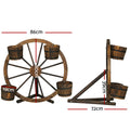Gardeon Wooden Wagon Wheel Plant Stand 80cm Garden Decor Outdoor