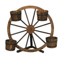 Gardeon Wooden Wagon Wheel Plant Stand 80cm Garden Decor Outdoor