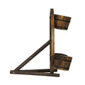 Gardeon Wooden Wagon Wheel Plant Stand 80cm Garden Decor Outdoor