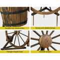Gardeon Wooden Wagon Wheel Plant Stand 80cm Garden Decor Outdoor