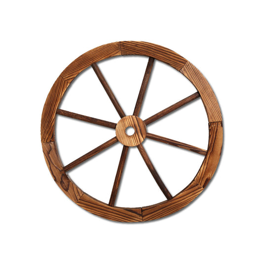 Gardeon Wooden Wagon Wheel Garden Decor Outdoor Ornament