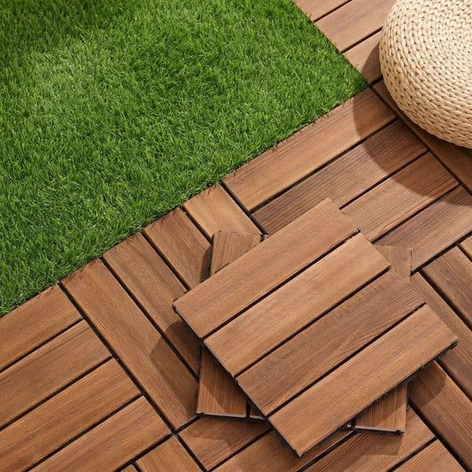 Gardeon 10x Wood Deck Tiles 30x30cm Interlocking Patio Garden