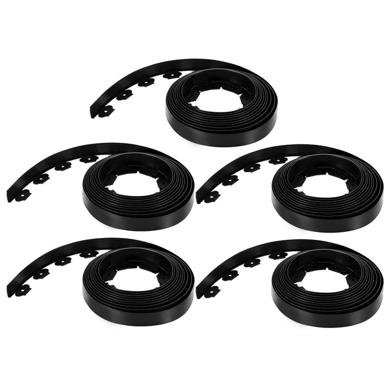 Green Fingers Garden Edging 5CM x 10M Black x5 Pack