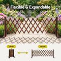 Gardeon Garden Fences Expandable Wooden Trellis Fence Plant Frame 160cm Brown