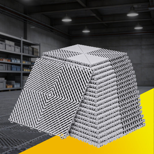 Giantz 20pcs Garage Floor Tiles Interlocking Grey Non-Slip Heavy Duty