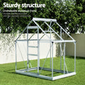 Green Fingers Greenhouse 1.3x1.9x2.0M Aluminium Polycarbonate