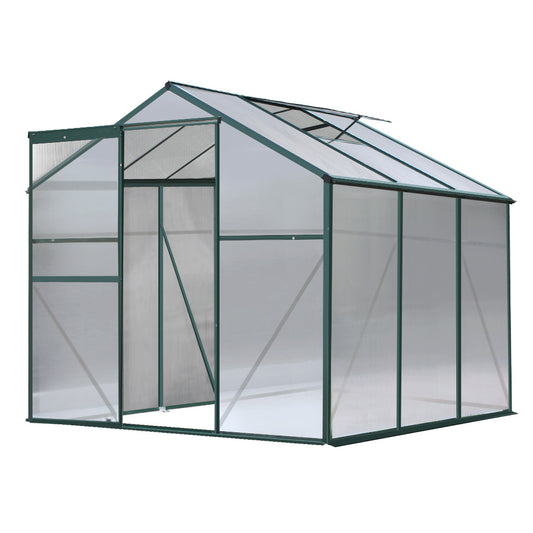 Green Fingers 1.9x1.9x1.83M Aluminium Polycarbonate Greenhouse