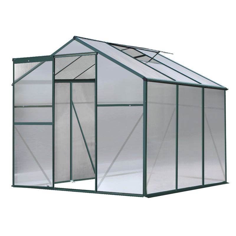 Green Fingers 1.9x1.9x1.83M Aluminium Polycarbonate Greenhouse