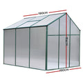 Green Fingers 1.9x1.9x1.83M Aluminium Polycarbonate Greenhouse