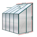 Green Fingers Greenhouse 2.52x1.27x2.13M Lean-to Aluminium
