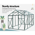 Green Fingers Greenhouse 2.52x1.9x1.83M Aluminium Polycarbonate