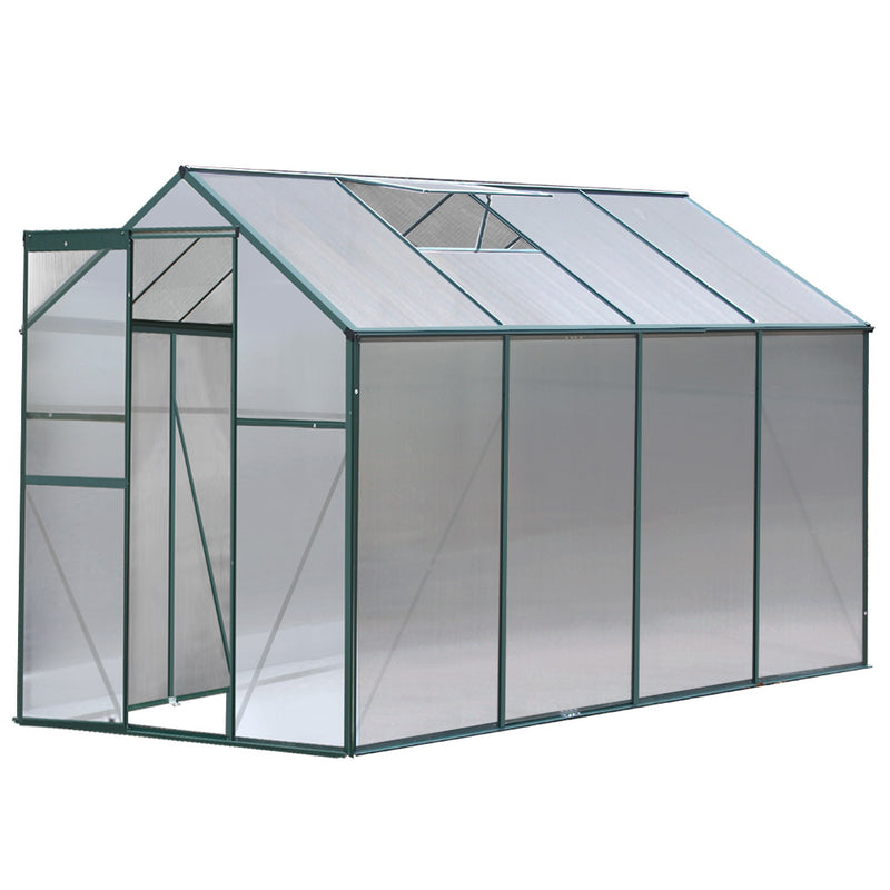 Green Fingers Greenhouse 2.52x1.9x1.83M Aluminium Polycarbonate