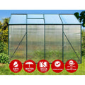 Green Fingers Greenhouse 2.52x1.9x1.83M Aluminium Polycarbonate