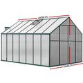 Green Fingers Greenhouse 4.43x2.44x2.15M Aluminium Polycarbonate