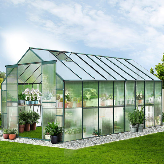 Green Fingers Greenhouse 5.1x2.44x2.1M Aluminium Polycarbonate
