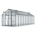 Green Fingers Greenhouse Aluminium Polycarbonate Green House Garden 6.3x2.4x2.1M