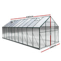 Green Fingers Greenhouse Aluminium Polycarbonate Green House Garden 6.3x2.4x2.1M