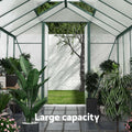 Green Fingers Greenhouse Aluminium Polycarbonate Green House Garden 6.3x2.4x2.1M