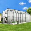 Green Fingers Greenhouse Aluminium Polycarbonate Green House Garden 6.3x2.4x2.1M