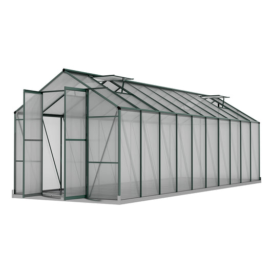 Green Fingers Greenhouse 6.3x2.44x2.1M Aluminium Polycarbonate
