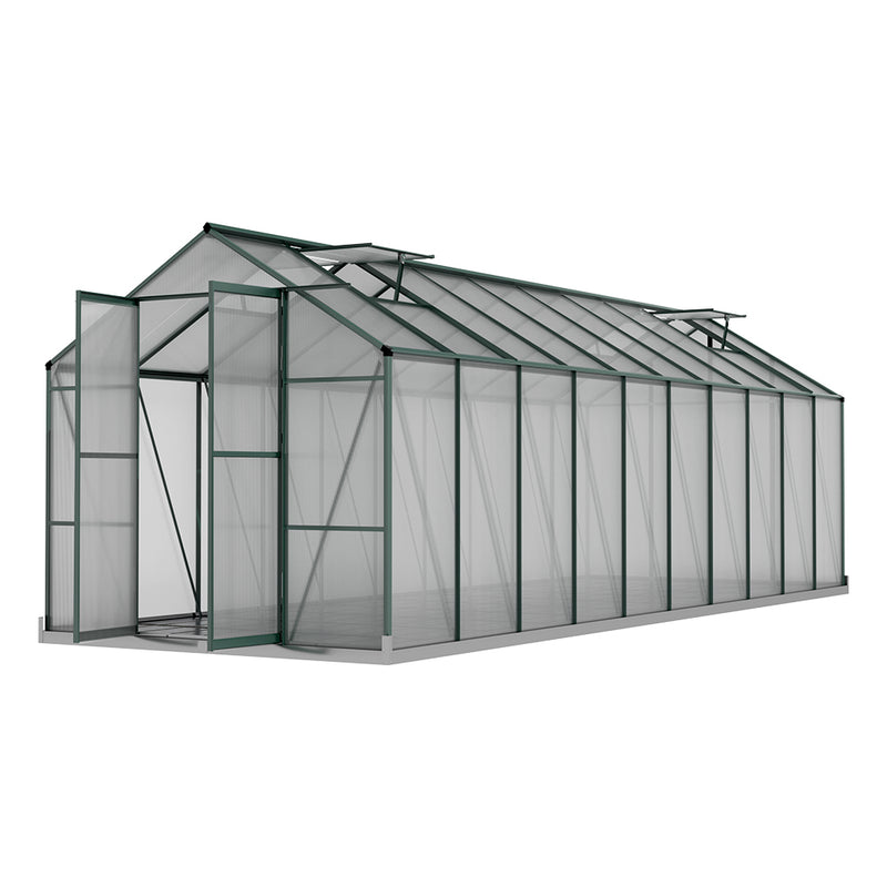 Green Fingers Greenhouse 6.3x2.44x2.1M Aluminium Polycarbonate