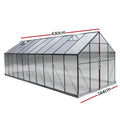 Green Fingers Greenhouse 6.3x2.44x2.1M Aluminium Polycarbonate