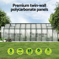 Green Fingers Greenhouse 6.3x2.44x2.1M Aluminium Polycarbonate