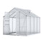 Green Fingers Greenhouse 2.42x2.5x2.26M Aluminium Double Doors Green House Garden Shed