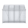 Green Fingers Greenhouse 2.42x2.5x2.26M Aluminium Double Doors Green House Garden Shed
