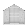Green Fingers Greenhouse 2.42x2.5m Aluminium Double Doors Garden