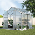 Green Fingers Greenhouse 2.42x2.5m Aluminium Double Doors Garden