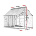 Green Fingers Greenhouse 2.48x1.89x2M Aluminium Polycarbonate