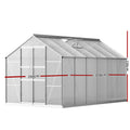 Green Fingers Greenhouse 3x2.5x2.26M Aluminium Double Doors