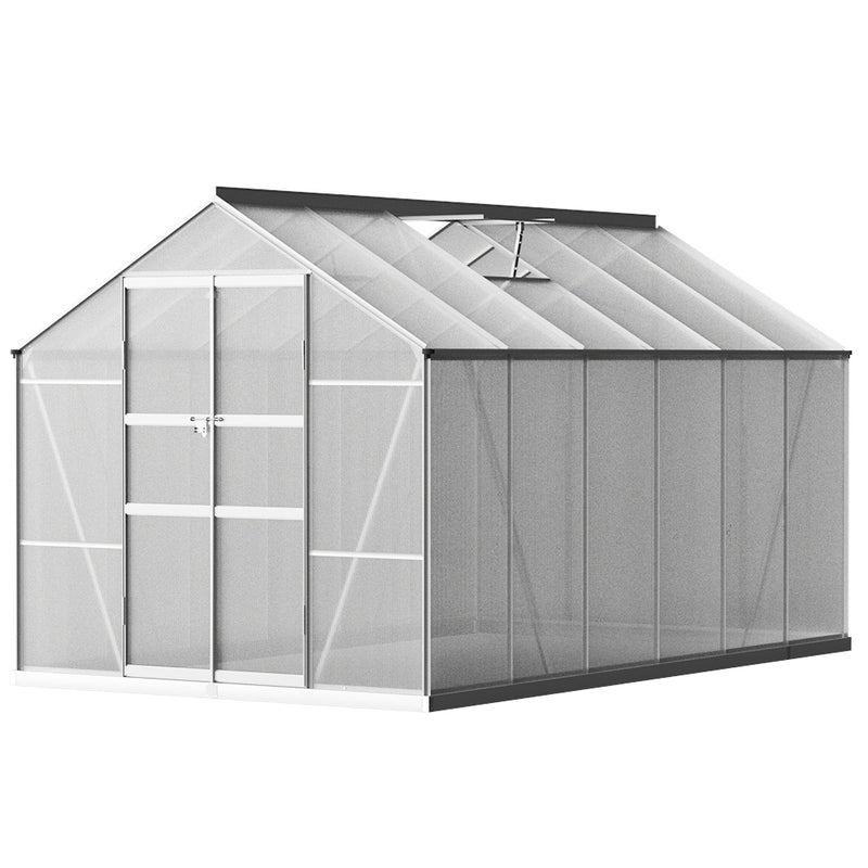 Green Fingers Greenhouse 3.7x2.5x2.26m Double Doors Aluminium