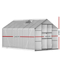 Green Fingers Greenhouse 3.7x2.5x2.26m Double Doors Aluminium