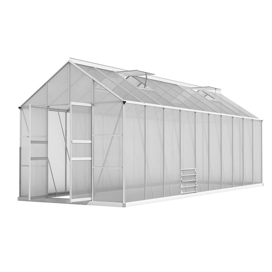 Green Fingers Greenhouse 6.03x2.44x2.68M Double Door Aluminium