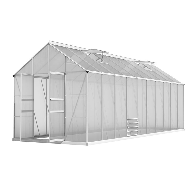 Green Fingers Greenhouse 6.03x2.44x2.68M Double Door Aluminium