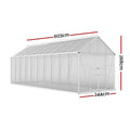 Green Fingers Greenhouse 6.03x2.44x2.68M Double Door Aluminium