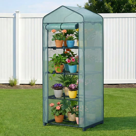 Green Fingers Greenhouse 4 Tier 1.6x0.7x0.5M Mini Garden Bed