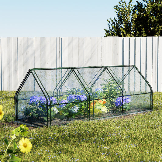Green Fingers Greenhouse 2.7x0.9x0.9M Raised Garden Bed