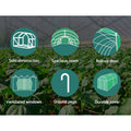 Green Fingers Greenhouse 6x3x2M Walk In Tunnel Plant Garden Shed