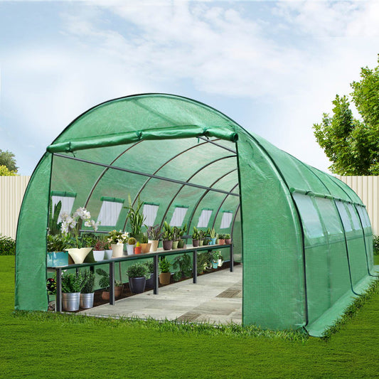 Green Fingers Greenhouse 6x3x2M Walk In Tunnel Plant Garden Shed