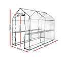 Green Fingers Greenhouse 1.2x1.9x1.9M Walk In Tunnel 4 Shelf