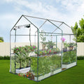 Green Fingers Greenhouse 1.2x1.9x1.9M Walk In Tunnel 4 Shelf