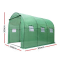Green Fingers Greenhouse 3x2x2M Walk In Tunnel Plant Garden Shed