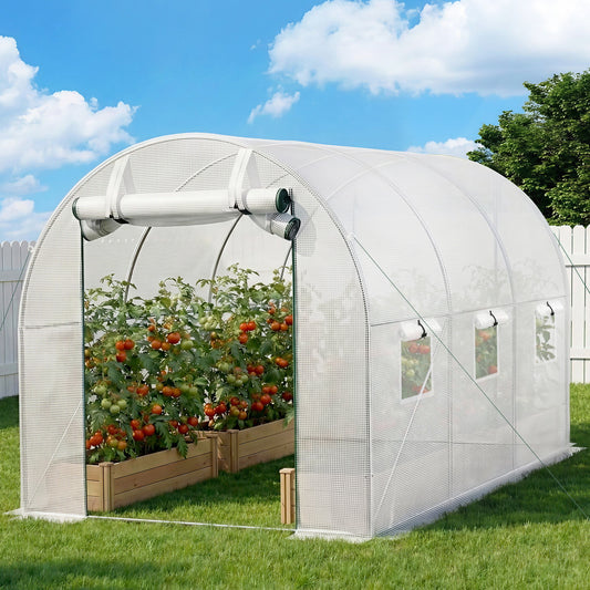Green Fingers Greenhouse 3x2x2M Walk In White Aluminium