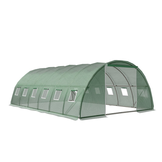 Green Fingers Greenhouse 6x4x2m Walk In Tunnel Plant Garden Shed