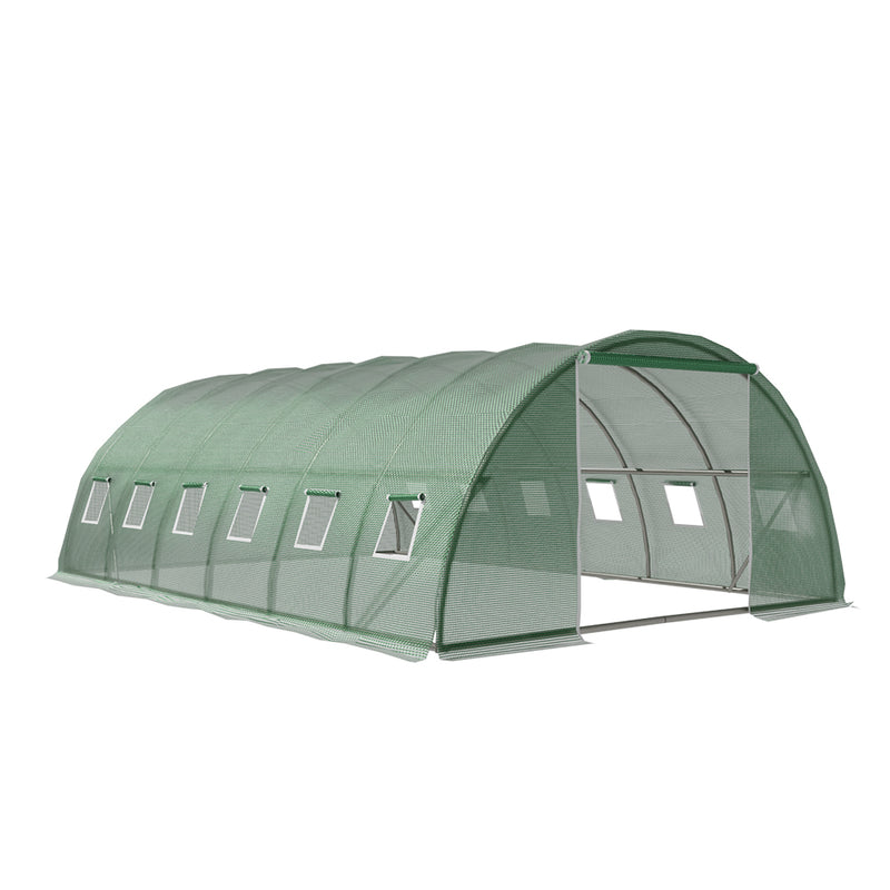 Green Fingers Greenhouse 6x4x2m Walk In Tunnel Plant Garden Shed