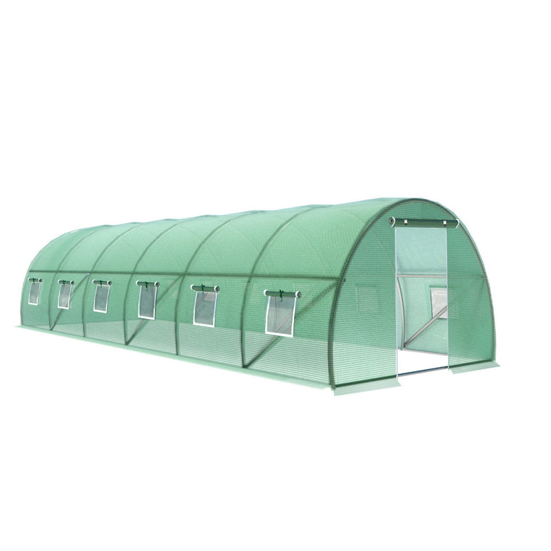 Green Fingers Greenhouse 9x3x2m Walk In Tunnel Plant Garden Shed