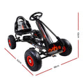 Rigo Kids Pedal Go Kart Black Rubber Tyres Racing Car Ride On